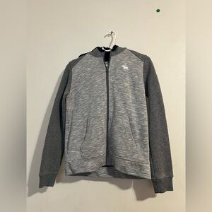 Abercrombie Kids Charcoal and Light Gray Zip-Up Sweater